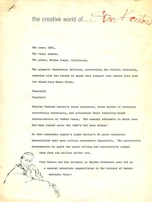 Stan Kenton Creative World Magazine - early 1961