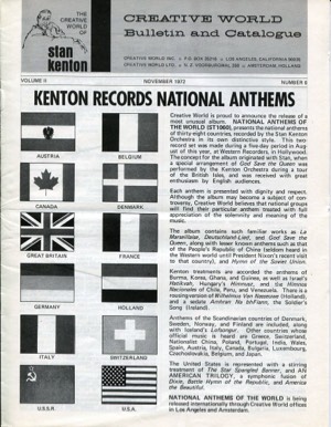 Stan Kenton Creative World Magazine - November 1972