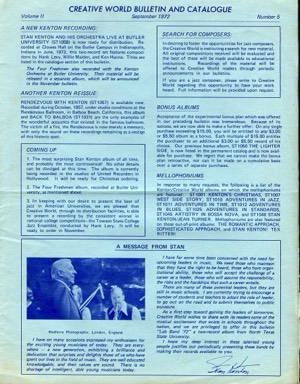 Stan Kenton Creative World Magazine - September 1972